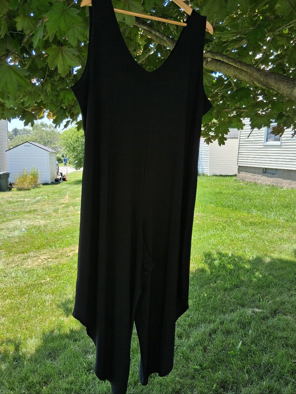 Nicole Miller NY Womans 2X Black Solid Jumpsuit Romper Sleeveless Scoop Neck
